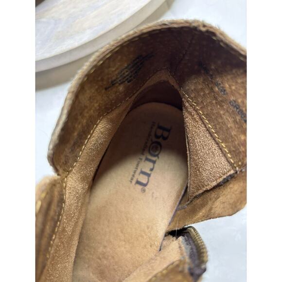 Born Brown Distressed Leather Zip Up Comfort Ankle Boot Size 9 Shoe - Picture 9 of 11